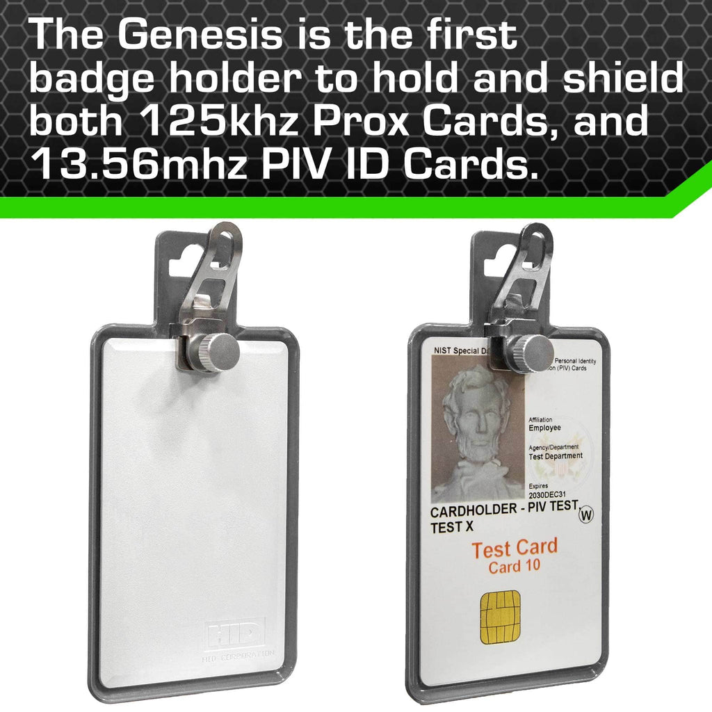 All Metal Magnetic Badge Holder - RFID Secure Badge Holder Genesis™ with BloxProx™